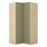 Corner wardrobe TERRA 109 cm, Lindberg oak with eucalyptus