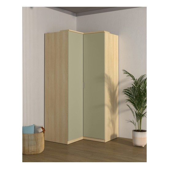 Corner wardrobe TERRA 109 cm, Lindberg oak with eucalyptus Corner wardrobe TERRA 109 cm, Lindberg oak with eucalyptus