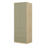 Wardrobe TERRA 80 cm, Lindberg oak with eucalyptus