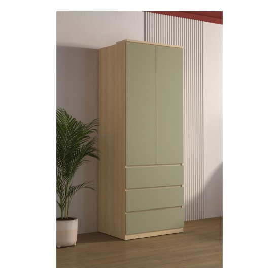 Wardrobe TERRA 80 cm, Lindberg oak with eucalyptus Wardrobe TERRA 80 cm, Lindberg oak with eucalyptus