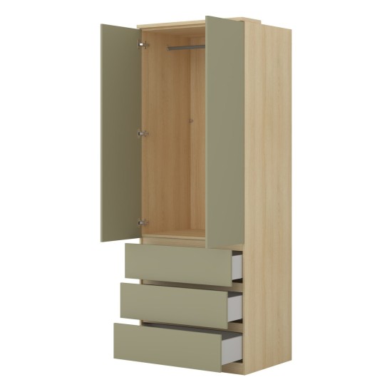 Wardrobe TERRA 80 cm, Lindberg oak with eucalyptus Wardrobe TERRA 80 cm, Lindberg oak with eucalyptus