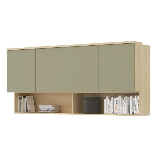 Wall cabinet TERRA 186 cm, Lindberg oak with eucalyptus