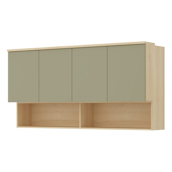 Wall cabinet TERRA 168 cm, Lindberg oak with eucalyptus