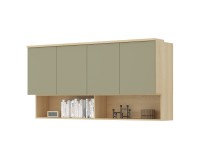 Wall cabinet TERRA 168 cm, Lindberg oak with eucalyptus