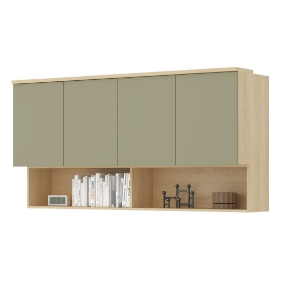 Wall cabinet TERRA 168 cm, Lindberg oak with eucalyptus