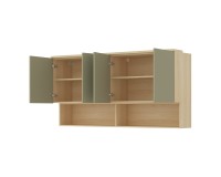 Wall cabinet TERRA 168 cm, Lindberg oak with eucalyptus