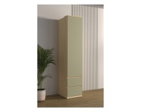 Shelving unit TERRA 45 cm, Lindberg oak with eucalyptus, one door and two drawers, with tall doors, type 95