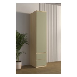 Shelving unit TERRA 45 cm, Lindberg oak with eucalyptus, one door and two drawers, with tall doors, type 95 Shelving unit TERRA 45 cm, Lindberg oak with eucalyptus, one door and two drawers, with tall doors, type 95