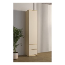 Shelving unit TERRA 45 cm, Lindberg oak with eucalyptus, one door and two drawers, with tall doors Shelving unit TERRA 45 cm, Lindberg oak with eucalyptus, one door and two drawers, with tall doors