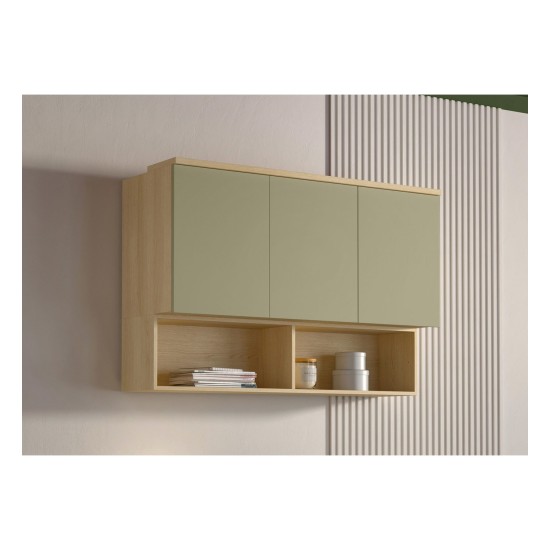Wall cabinet TERRA 126 cm, Lindberg oak with eucalyptus