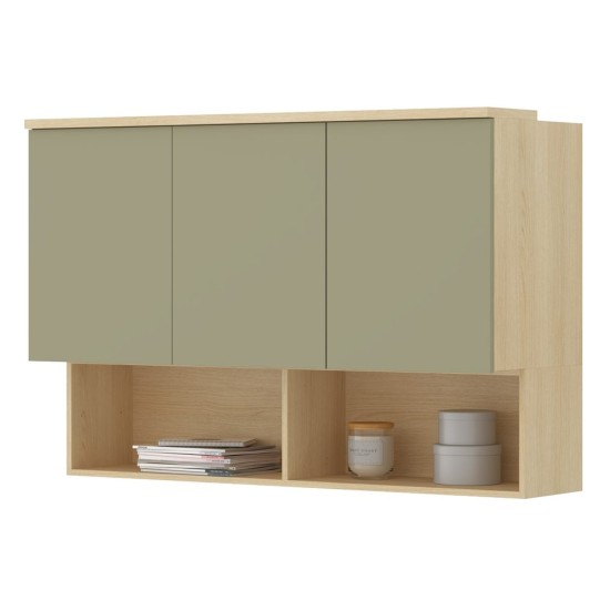 Wall cabinet TERRA 126 cm, Lindberg oak with eucalyptus