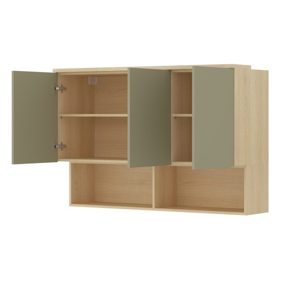 Wall cabinet TERRA 126 cm, Lindberg oak with eucalyptus
