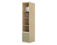 Shelving unit TERRA 45 cm, Lindberg oak with eucalyptus, two drawers, deep