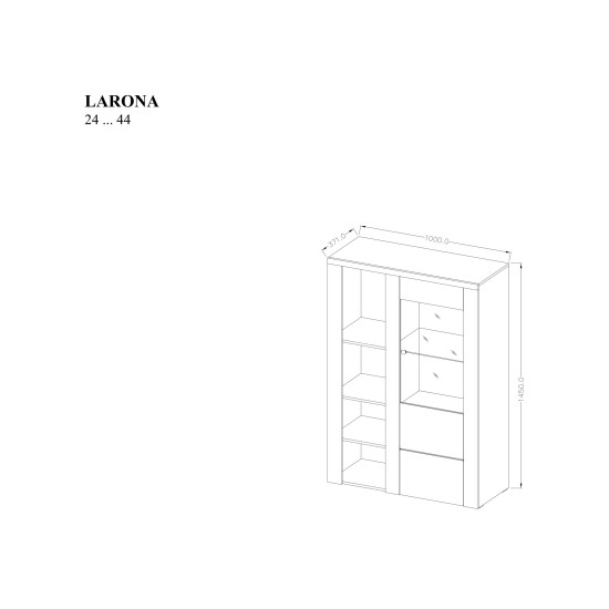 Комод высокий LARONA 100 см, дуб лефкас