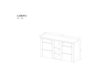 Комод LARONA 155 см, дуб лефкас