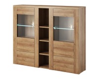 Bar cabinet LARONA 155 cm, light Riviera oak