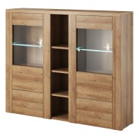 Bar cabinet LARONA 155 cm, light Riviera oak