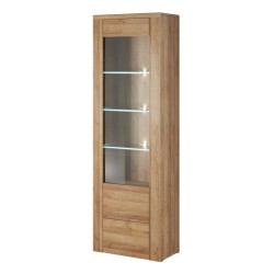 Display cabinet LARONA 65 cm, light Riviera oak