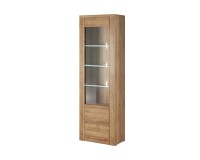 Display cabinet LARONA 65 cm, light Riviera oak