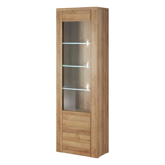 Display cabinet LARONA 65 cm, light Riviera oak