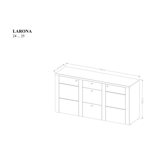 Комод LARONA 176 см, трюфельная сонома