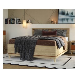 Кровать SCANDI Helvetia 160×200 см, дуб промасленный с кирпичным