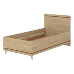 Bed SCANDI Helvetia 100x200 cm, oiled oak with brick