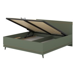Bed SCANDI Helvetia 180x200 cm, faded green, with a bedding box Bed SCANDI Helvetia 180x200 cm, faded green, with a bedding box