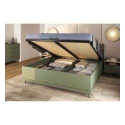 Bed SCANDI Helvetia 160x200 cm, faded green, with a bedding box Bed SCANDI Helvetia 160x200 cm, faded green, with a bedding box