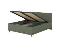 Bed SCANDI Helvetia 160x200 cm, faded green, with a bedding box