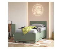 Кровать SCANDI Helvetia 100×200 см, приглушённый зелёный