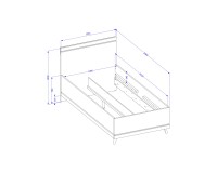 Кровать SCANDI Helvetia 100×200 см, приглушённый зелёный