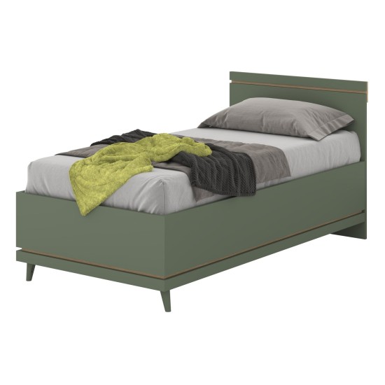 Кровать SCANDI Helvetia 100×200 см, приглушённый зелёный