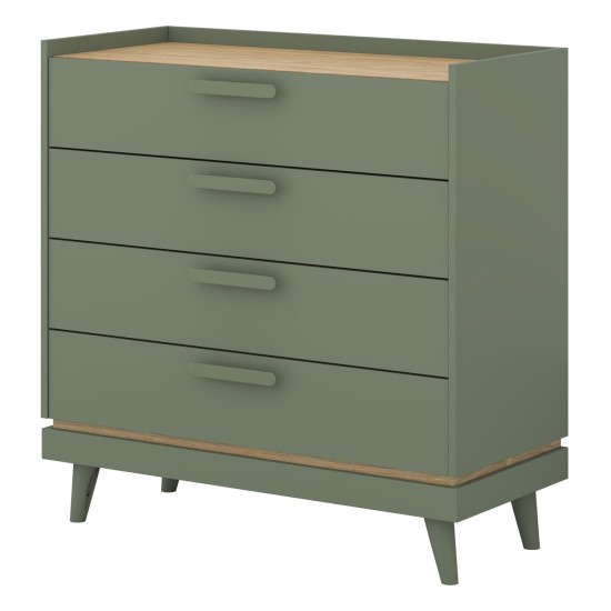 Комод SCANDI Helvetia 90 см, приглушённый зелёный