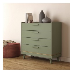 Chest of drawers SCANDI Helvetia 90 cm, faded green Chest of drawers SCANDI Helvetia 90 cm, faded green