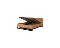 Bed HALLE Helvetia 160x200 cm, wotan oak, with a bedding box and a lifting frame
