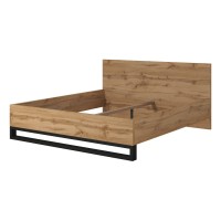 Кровать HALLE Helvetia 180×200 см, дуб вотан