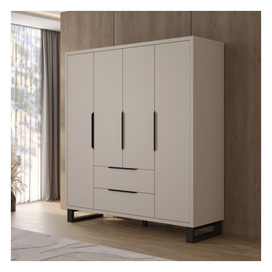 Wardrobe HALLE Helvetia 191 cm, cashmere