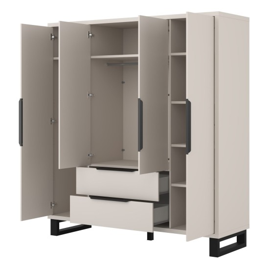 Wardrobe HALLE Helvetia 191 cm, cashmere