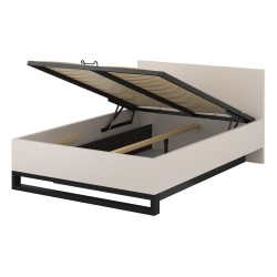 Bed HALLE Helvetia 160x200 cm, cashmere, with a bedding box and a lifting frame Bed HALLE Helvetia 160x200 cm, cashmere, with a bedding box and a lifting frame