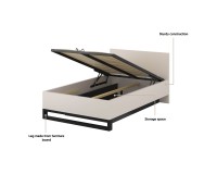 Bed HALLE Helvetia 140x200 cm, cashmere, with a bedding box and a lifting frame Bed HALLE Helvetia 140x200 cm, cashmere, with a bedding box and a lifting frame