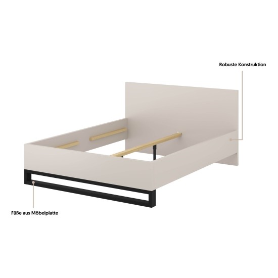 Bed HALLE Helvetia 180x200 cm, cashmere