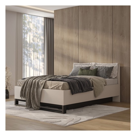 Bed HALLE Helvetia 160x200 cm, cashmere