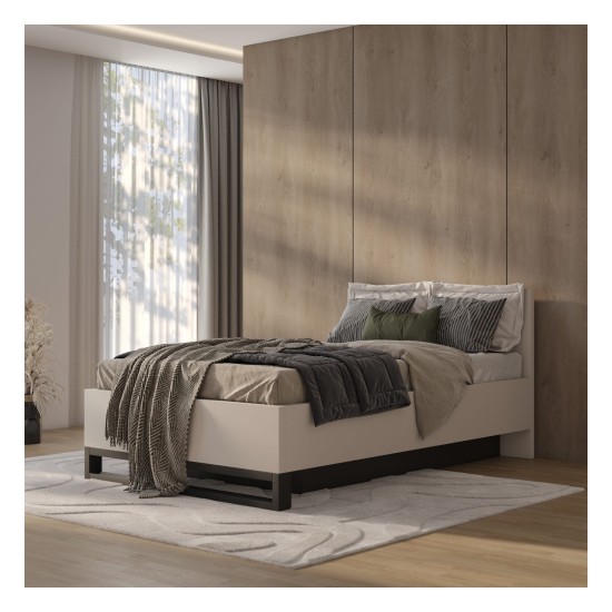 Bed HALLE Helvetia 140x200 cm, cashmere