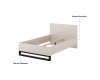 Bed HALLE Helvetia 140x200 cm, cashmere