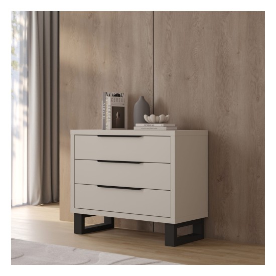 Chest of drawers HALLE Helvetia 99 cm, cashmere