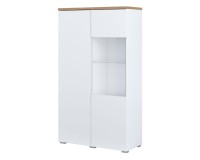 Display cabinet MODO 80 cm, white with mauvella oak