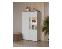 Display cabinet MODO 80 cm, white with mauvella oak
