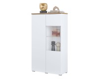 Display cabinet MODO 80 cm, white with mauvella oak