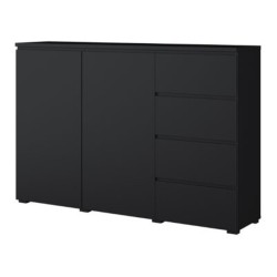 Chest of drawers MODO 150 cm, black onyx, two doors and four drawers